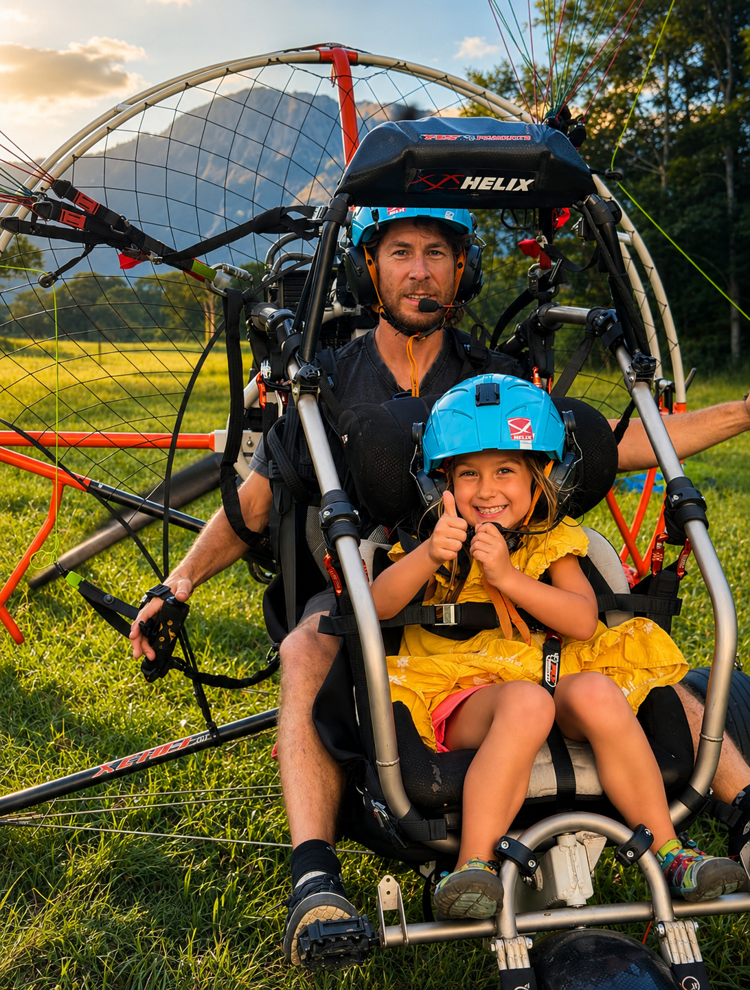Tim Green flying paramotor in the Alps