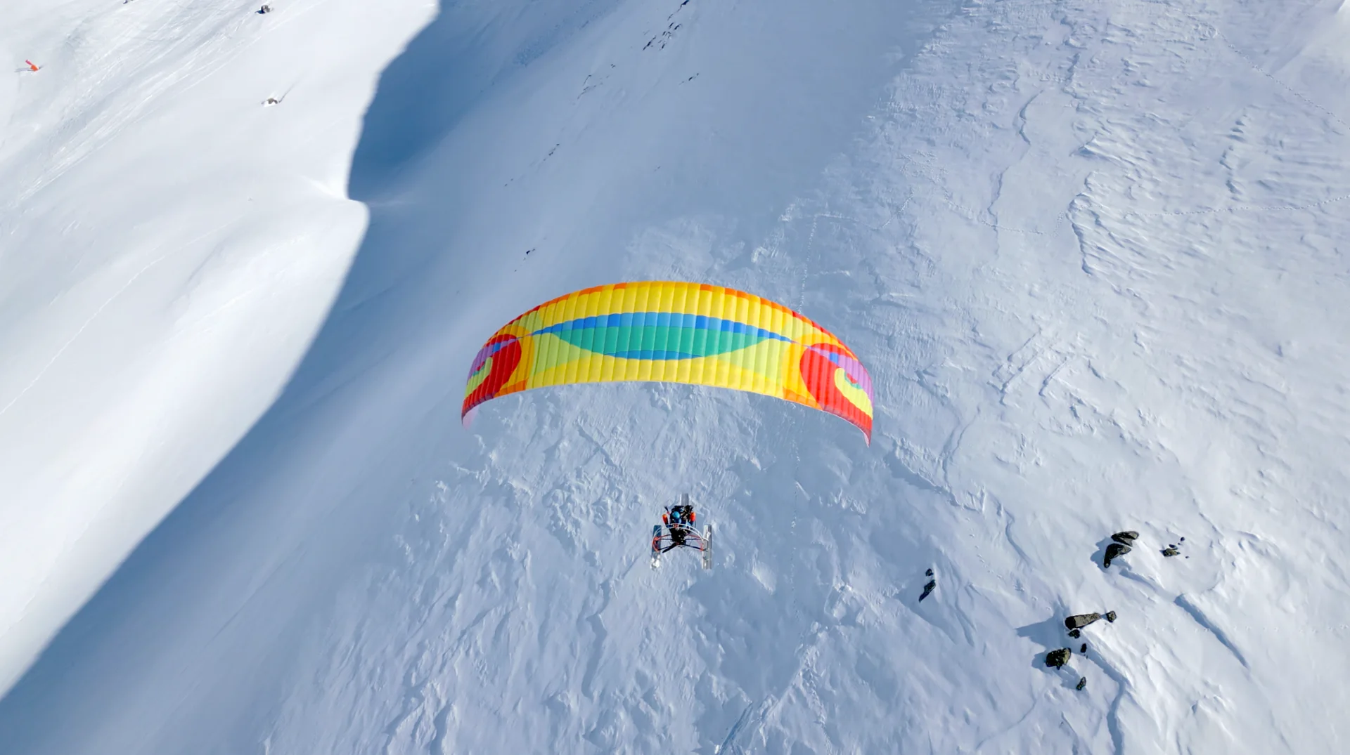 Aerial paramotor view